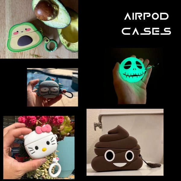 Cute Airpods Case 3D Designs CUTE/FUN Cases 50+ Designs for Airpods Pro, Apple Airpods 3 Silicone Shockproof Earbuds Case Cover