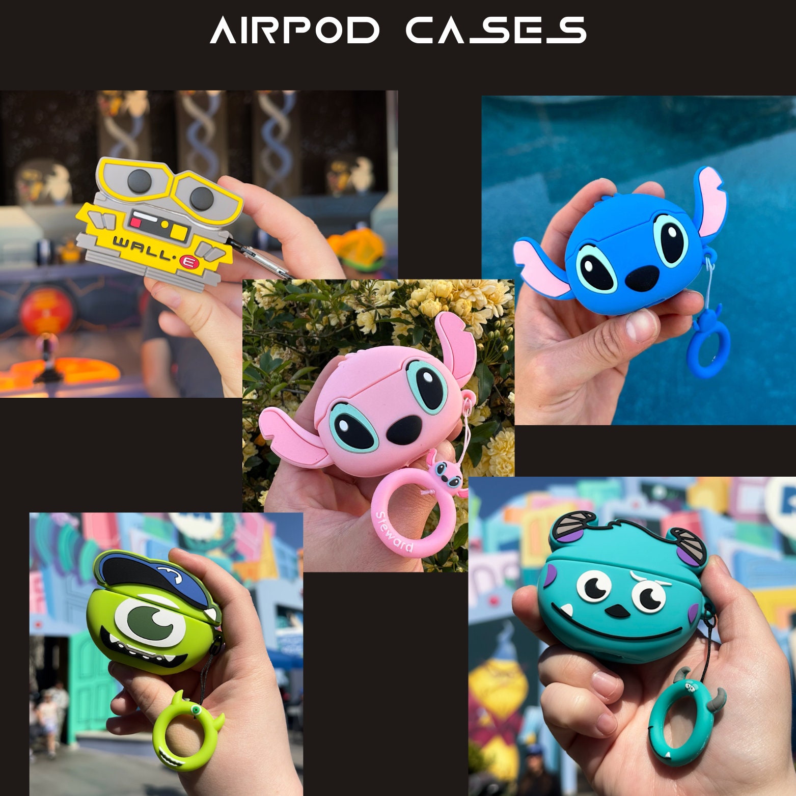 Stitch - Funda de dibujos animados para Apple Airpods Pro 2, juego de  accesorios 8 en 1, funda protectora, funda de silicona diseñada por anime  3D