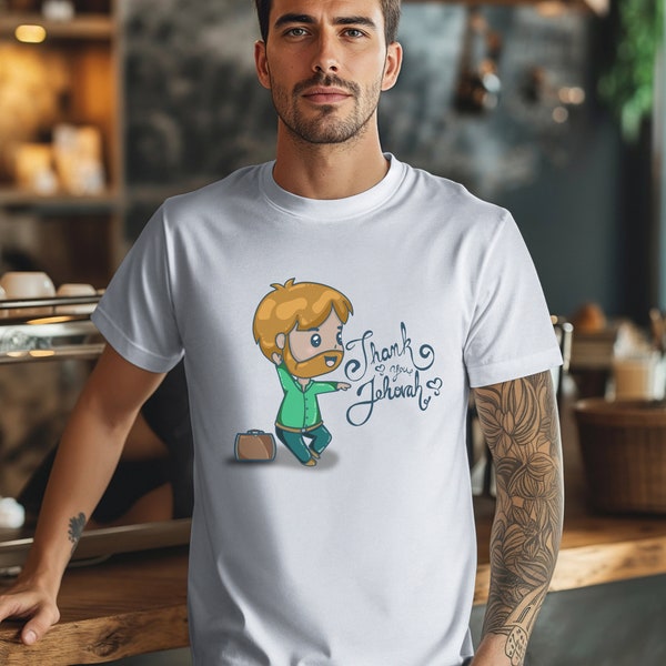 Unisex Jersey Short Sleeve Tee, Kawaii Artwork, Brother Thank you Jehovah, Jehovah Witness Gift, Gift T-shirt