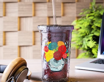 Gobelet en acrylique suave, 46 oz, Bloom au service de Jéhovah, tasse pour témoins de Jéhovah avec couvercle et paille