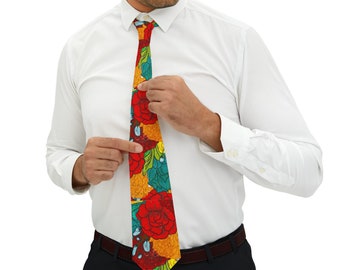 Floral Bright Print Necktie Design