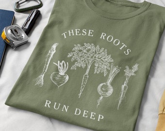 Root Vegetable T-Shirt: Spirited Chef, Gardener, Vegetarian Gift