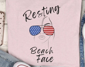 Resting Beach Face T-Shirt: Summer Beach Bum Statement Tee