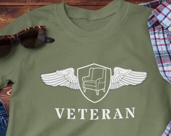 Camiseta de veterano de Chair Force: Camiseta humorística de la USAF