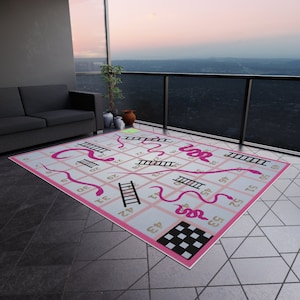 Interactive Snakes and Ladders Family Fun Game Rug in Pink - Etsy