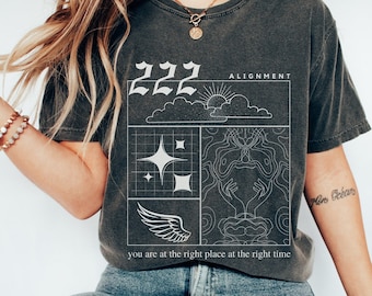 222 Angel Number T-Shirt - Comfort Colors Y2K Trendy Tee