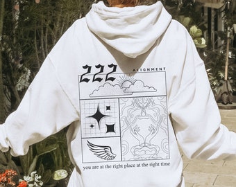 222 Angel Number Hoodie: Y2K Mystical Streetwear