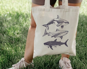 Whale Shark Tote Bag Canvas Tote Bag for Summer Beach Bag Beach Tote Beach Bum Aesthetic Trendy Tote Bag Reusable bag Gift for friend
