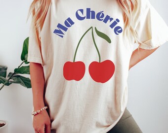 Retro Shirt with Cherries T Shirt for Summer Clothes Women Graphic Tees for Women Trendy Shirt with Cherry Shirt for Foodie Shirt Gift ideas