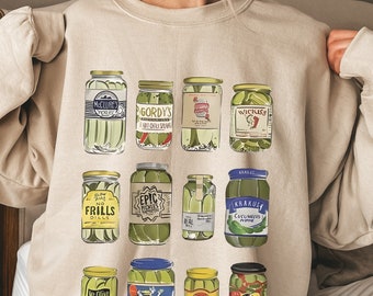 Gift for Pickle Lovers- Vintage Pickle Jar Sweatshirt
