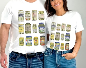 Pickle Shirt for Pickle lover Gift for her Canned Pickle T Shirt with Pickles Graphic Tee Vintage Canned Pickle Jar Tee Pickle lover shirt