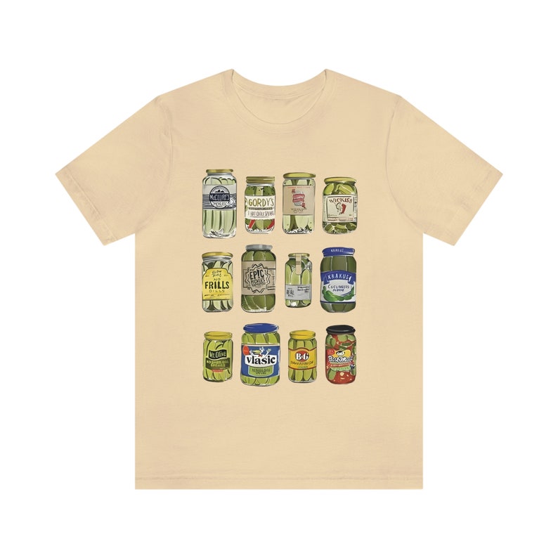 Pickle Shirt for Pickle lover Gift for her Canned Pickle T Shirt with Pickles Graphic Tee Vintage Canned Pickle Jar Tee Pickle lover shirt Soft Cream