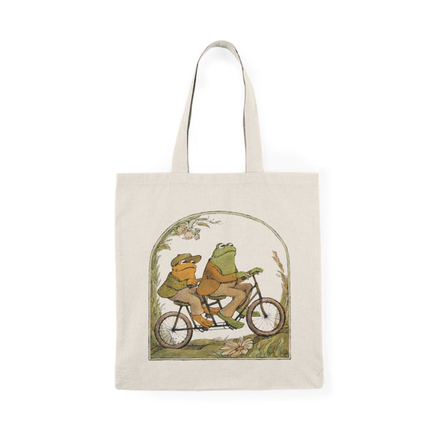Frog and Toad Tote Bag, Shoulder bag, Vintage Classic Bag, Gift for reader, Canvas tote bag, Cottagecore, Book Series, Grocery Shopping Bag
