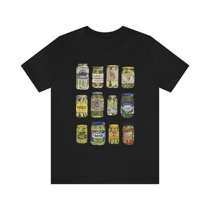 Pickle Shirt for Pickle lover Gift for her Canned Pickle T Shirt with Pickles Graphic Tee Vintage Canned Pickle Jar Tee Pickle lover shirt Black