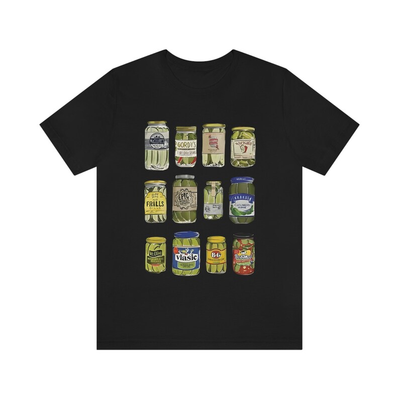 Pickle Shirt for Pickle lover Gift for her Canned Pickle T Shirt with Pickles Graphic Tee Vintage Canned Pickle Jar Tee Pickle lover shirt Black