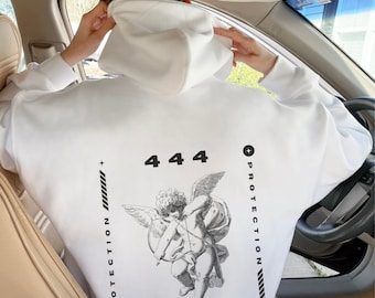 444 Angel Number Hoodie - Trendy Y2K Aesthetic, Witchy Streetwear