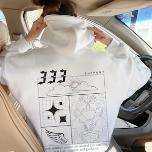 333 Angel Number Hoodie and Sweater for Women Trendy Hoodie Y2K Aesthetic Y2K Hoodie Streetwear Witchy Hoodie 333 Angel Numbers Mystical