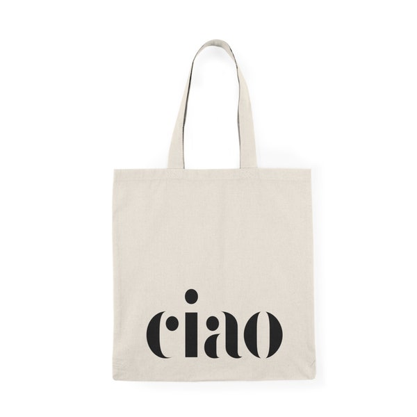 Ciao Canvas Tote Bag Aesthetic Bag for Women Shoulder Bag Retro Tote Bag Canvas Bag Shopping Bag Grocery Bag Gift for friend