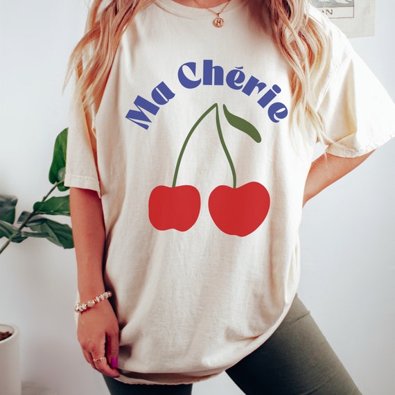 Retro Shirt with Cherries T Shirt for Summer Clothes Women Graphic Tees for Women Trendy Shirt with Cherry Shirt for Foodie Shirt Gift ideas