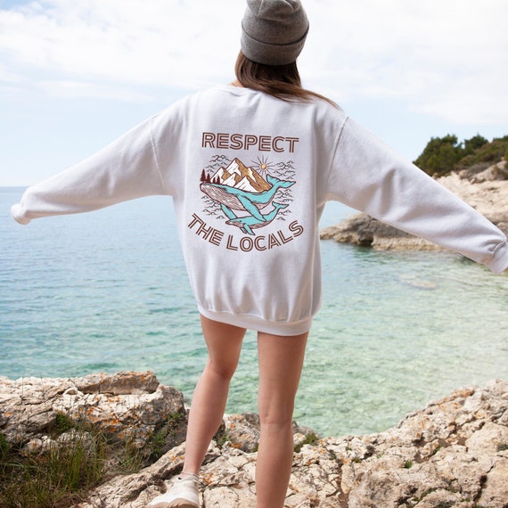 Beach Sweatshirt Coconut Girl Aesthetic Respect the Locals Summer Shirt for  Summer Sweatshirt Trendy Shirt VSCO Sweatshirt for Her 