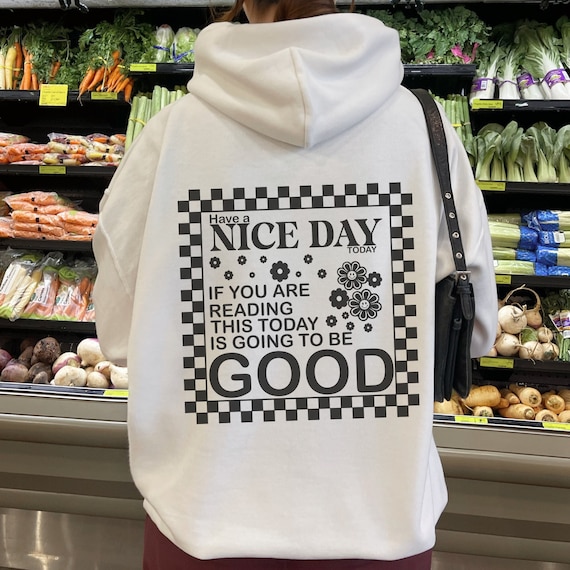 VSCO Hoodie with Words on Back Trendy Hoodie for Teen Positive Sweatshirt for her Aesthetic Hoodie Y2K Clothes Word Sweatshirt Tumblr Hoodie