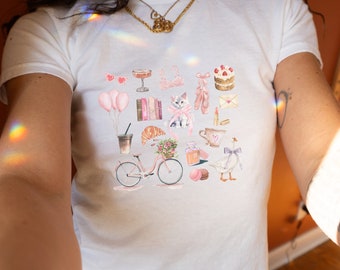 Y2K Coquette-babyshirt: meisjesachtig esthetisch shirt
