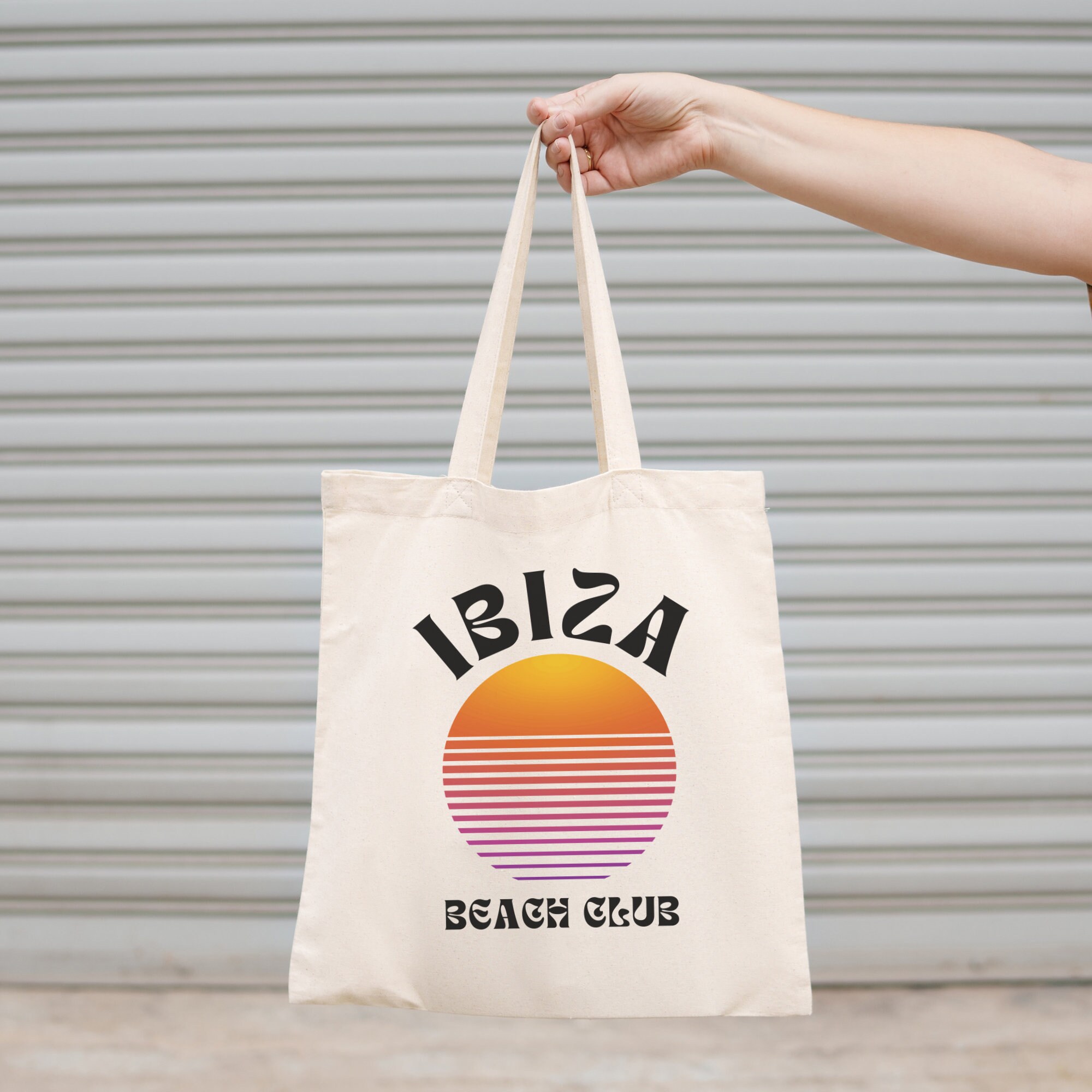 Ibiza Canvas Tote Bag Aesthetic Bag for Women Shoulder Bag
