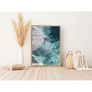 Ocean Waves Art Print, Nature Print, Ocean Print, Blue Water, Ocean Wall Decor, Beach House Decor, Office Decor, Digital Printable Art