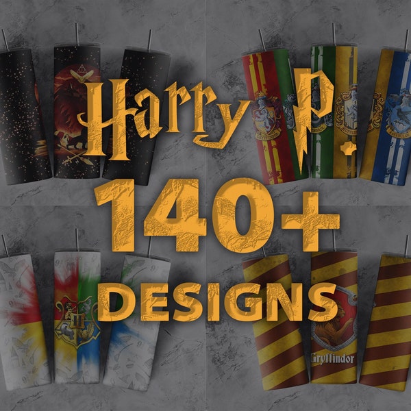 140+ hogwarts houses Harry wizard 20oz skinny tumbler template PNG sublimation design Download digital file straight and 20oz tapered