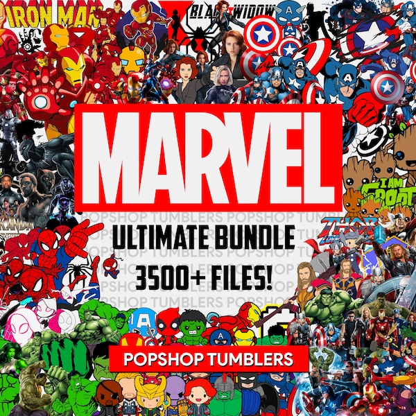 3500+ Mega Bundle LAYERED Files, Avangers, IronMan, Thor, Deadpool, Captain America, Spider Man, Superhero PNG SVG Files Cricut Silhouette