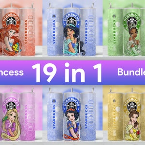 Bundle 20 oz Princess Starbucks Tumbler Wrap 19 princess Tumbler Wrap design bundle 20z skinny tumbler Sublimation | Digital Download | PNG