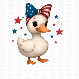 4th of July Goose DTF,  America Coquette DTF Transfer Ready to Press,  Patriotic American Flag, USA Flag, Independence Day, #4th71