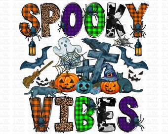 Spooky Vibes DTF Transfers Ready To Press, Fall Transfer, Ready to Press SUBLIMATION Print #H26
