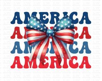 Coquette America Ready to Press Direct to Film Transfer, USA DTF Heat Transfer, Red, White, Blue, America, Fourth, 4th of July, 4th42