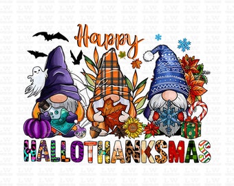 Happy Hallothanksmas Dtf, Halloween DTF Transfers Ready To Press, Fall Transfer, Ready to Press SUBLIMATION Print, Est. 1972 H45