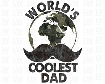 Fathers Day DTF Transfers Ready to Press, World's Coolest Dad Direct to Film Prints