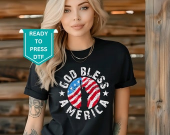 Fourth of July Ready to Press DTF Transfer, God Bless America Retro Vibes, 4th of July DTF, USA Designs For Shirts, Statue of Liberty, 4th44