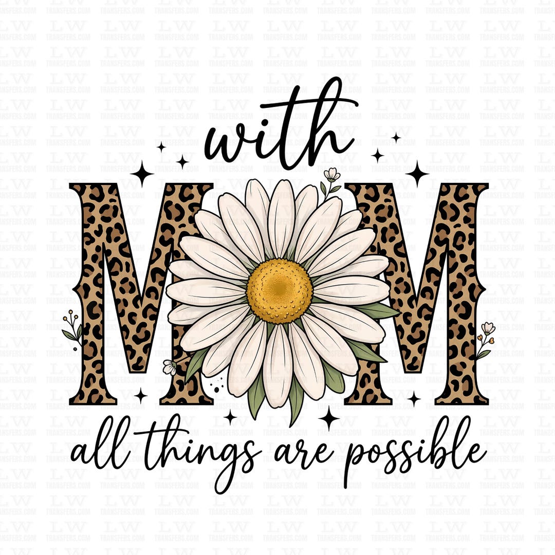 Leopard Wildflower Mom/ Ready to Press DTF Transfer / Preppy Floral ...