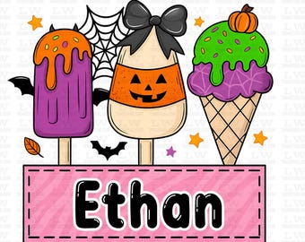 Personalized Halloween DTF Transfer, Trendy Halloween Ready to Press Transfers, Kids Halloween DTF Custom Print Personalized Halloween #H257