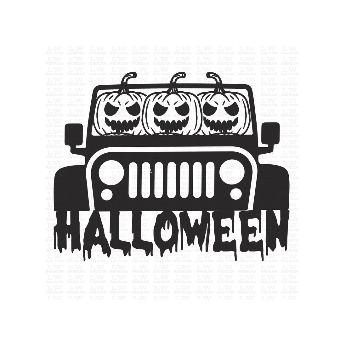 Halloween Jeep DTF Transfers Ready to Press Fall Transfer Etsy
