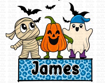Personalized Halloween Boys DTF Transfer, Trendy Halloween Ready to Press Transfers, Kids Halloween DTF Custom Print Shirt Design #H255
