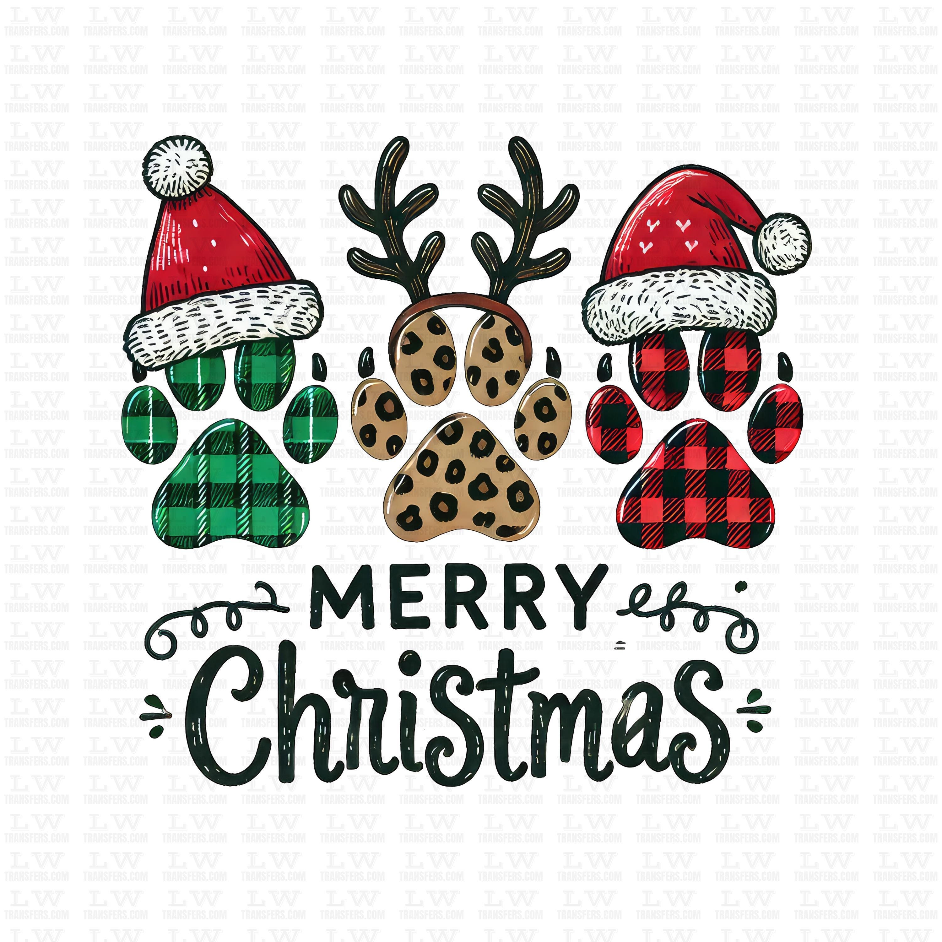 Merry Christmas DTF Transfers Ready to Press, Dog Holiday Cheer ...