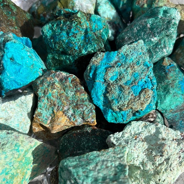 Raw Malacholla Crystal , Green Blue Healing Stone, Calming Energy, Chrysocolla Malachite Stone, Natural stone