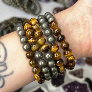 Tigers Eye/Pyrite Combo Power Bracelet