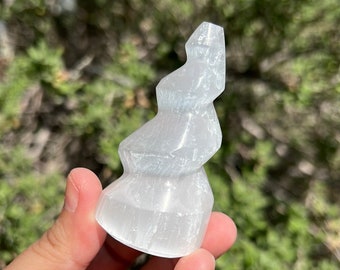 Selenite Unicorn Horn