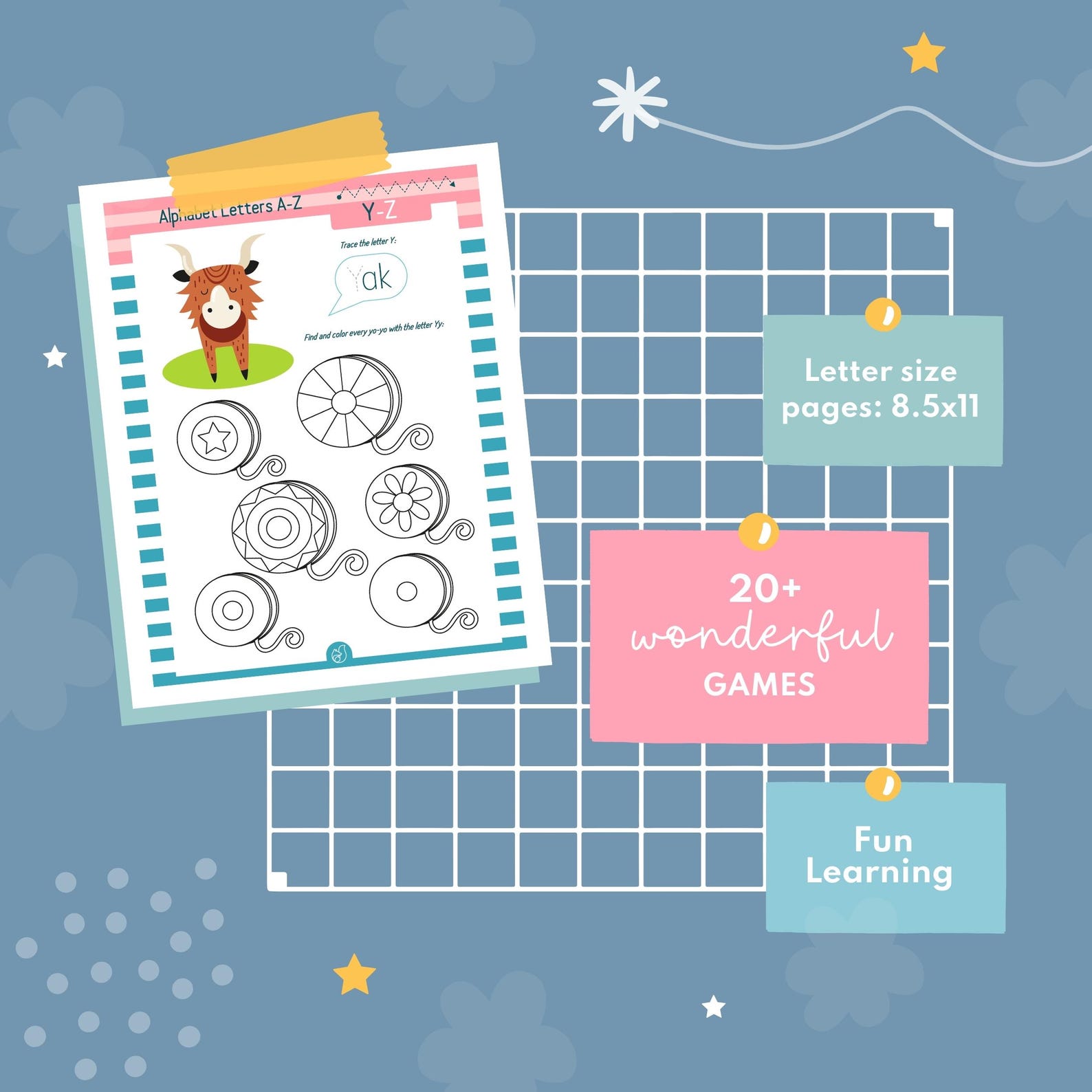 Alphabet Tracing Practice Coloring Busy Book Preschool Handwrting ...