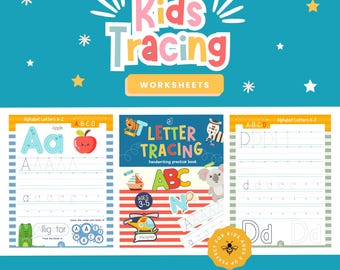 Alphabet Tracing Practice Busy Book Preschool Learning A-Z Letters Printable Worksheets