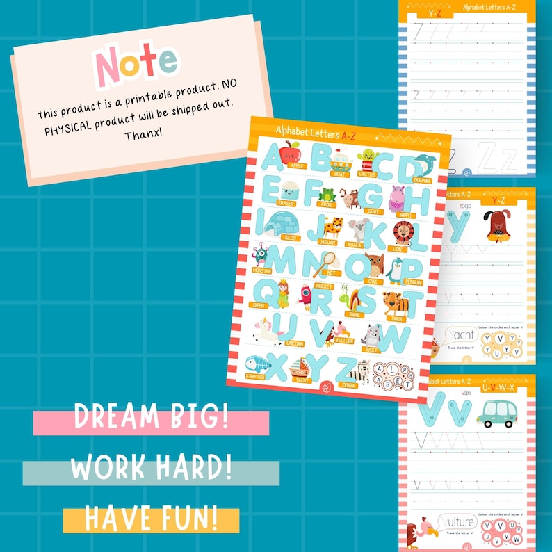 Alphabet Tracing Practice Busy Book Preschool Learning A-Z Letters ...
