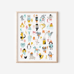 Animal Alphabet Nursery Print: ABC Educational Poster (PDF)