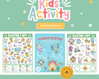 Libro de actividades de Pascua / Juegos y rompecabezas imprimibles para niños (descarga instantánea)